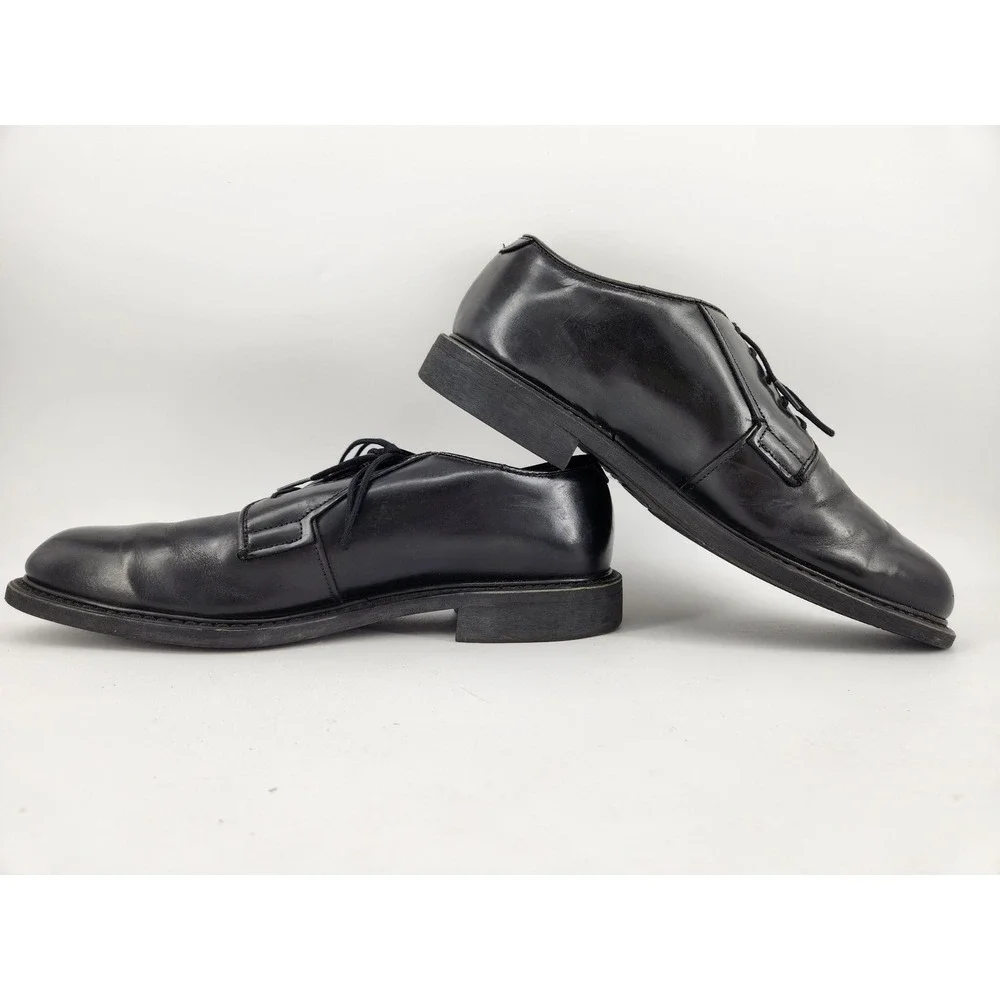 Bates Oxford Shoes Mens 9 D Black Leather Plain Toe GI Military Uniform Dress